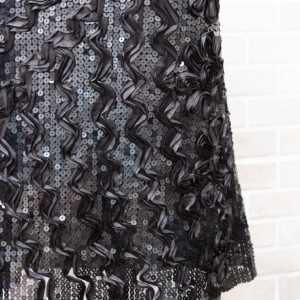 Vestido feminino paetê lantejoula brilho festa preto - Imagem 3