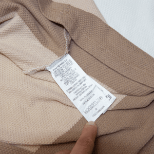 Camiseta masculina marfino algodão texturizado listrada - Imagem 3